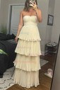 Ball Gown Sweetheart Chiffon Floor-length Prom Dresses With Ruffles