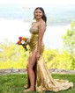 Sparkly Sheath/Column Metallic Sweetheart Beaded Prom Dresses