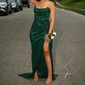 Sheath/Column Sweep Train Straight Sequined Ruffles Prom Dresses