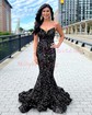 Trumpet/Mermaid V-neck Sequined Sweep Train Prom Dresses