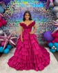 Puffy Ball Gown/Princess Taffeta Tiered Ruffle Prom Dresses