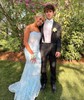 Trumpet/Mermaid Sweetheart Lace Sequined Sweep Train Prom Dresses With Appliques Lace