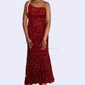 Sheath/Column One Shoulder Sequined Sweep Train Prom Dresses With Split Front