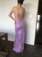 Trumpet/Mermaid V-neck Sequined Sweep Train Prom Dresses With Split Front