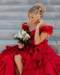 Unique Ball Gown/Princess Taffeta Tiered Ruffle Prom Dresses