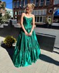 Unique Ball Gown/Princess Satin Straight Bow Ruched Prom Dresses