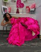 Unique Ball Gown/Princess Satin Halter Tiered Ruffle Prom Dresses