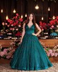 Ball Gown/Princess Floor-length V-neck Glitter Prom Dresses