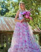 Puffy Ball Gown/Princess Tulle Cut Out Ruffle Prom Dresses