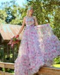 Puffy Ball Gown/Princess Tulle Cut Out Ruffle Prom Dresses