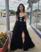 Puffy Ball Gown/Princess Tulle Cut Out Ruffle Prom Dresses