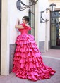 Unique Ball Gown/Princess Taffeta Tiered Ruffle Prom Dresses