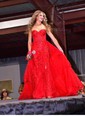 Glitter Ball Gown/Princess Sweetheart Appliques Split Prom Dresses