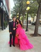 Ball Gown/Princess Sweetheart Lace Tulle Asymmetrical Prom Dresses With Tiered