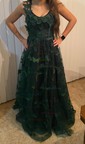 Ball Gown/Princess V-neck Tulle Sweep Train Prom Dresses With Sashes / Ribbons