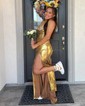 Sparkly Sheath/Column Metallic Sweetheart Beaded Prom Dresses