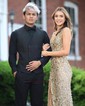 Sparkly Sheath/Column Sequin V-neck Split Prom Dresses