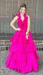 Unique Ball Gown/Princess Taffeta Ruffle Tiered Prom Dresses