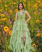 Unique Ball Gown/Princess Taffeta Ruffle Tiered Prom Dresses