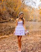 Corset Skater Glitter Tulle Tiered Homecoming Dresses