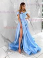 Ball Gown Off-the-shoulder Satin Floor-length Pockets Prom Dresses