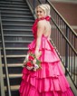 Unique Ball Gown/Princess Taffeta Ruffle Tiered Prom Dresses