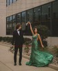 Sparkly Trumpet/Mermaid Sequin V-neck Prom Dresses