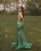 Sparkly Trumpet/Mermaid Sequin V-neck Prom Dresses