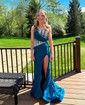 Unique Sheath/Column Jersey One Shoulder Beaded Prom Dresses