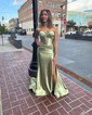 Elegant Sheath/Column Satin Sweetheart Cut Out Prom Dresses