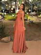 A-line Sweetheart Chiffon Floor-length Prom Dresses With Ruched