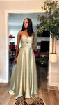 A-line Sweetheart Chiffon Floor-length Prom Dresses With Ruched