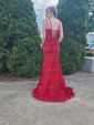 Trumpet/Mermaid Sweetheart Velvet Sequins Sweep Train Prom Dresses With Beading