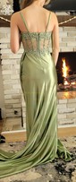 Trumpet/Mermaid Sweetheart Silk-like Satin Sweep Train Prom Dresses With Split Front