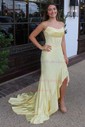 Corset Sheath/Column Satin Beaded Ruffle Prom Dresses