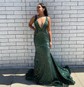 Sparkly Trumpet/Mermaid Sequin V-neck Prom Dresses