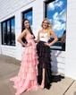 Elegant Ball Gown/Princess Chiffon Sweetheart Tiered Prom Dresses