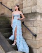 Ball Gown/Princess Off-the-shoulder Tulle Sweep Train Prom Dresses With Appliques Lace