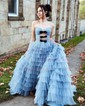 Glitter Ball Gown/Princess Sweetheart Tiered Ruffle Prom Dresses