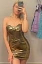 Sweetheart Metallic Ruched Bodycon Homecoming Dresses