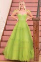 Ball Gown/Princess Sweetheart Tulle Floor-length Prom Dresses With Bow