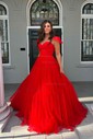 Ball Gown/Princess Sweetheart Tulle Floor-length Prom Dresses With Bow