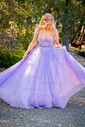 Ball Gown/Princess Sweetheart Tulle Floor-length Prom Dresses With Bow