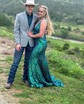 Trumpet/Mermaid V-neck Sequined Sweep Train Prom Dresses