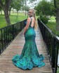 Trumpet/Mermaid V-neck Sequined Sweep Train Prom Dresses