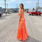 Trumpet/Mermaid One Shoulder Sequined Floor-length Prom Dresses