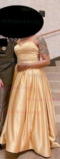 Ball Gown/Princess Sweep Train V-neck Satin Sashes / Ribbons Prom Dresses