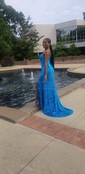 Sheath/Column Sweep Train One Shoulder Sequined Split Front Prom Dresses