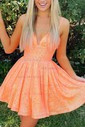 Sparkly Skater Sequin Lace-up Homecoming Dresses