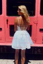 Sparkly Skater Sequin Lace-up Homecoming Dresses